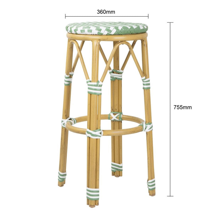 Bolero Parijse Stijl PE Rattan Barkrukken Licht Groen (2 Stuks)