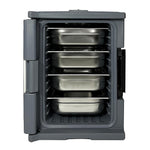 Vogue Thermo-Box 600 Voorlader Box Zwart Voor GN Bak Afmeting - 465X610x630mm