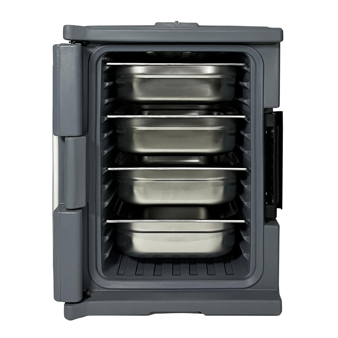 Vogue Thermo-Box 600 Voorlader Box Zwart Voor GN Bak Afmeting - 465X610x630mm