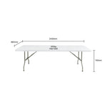 Bolero inklapbare tafel 244cm wit