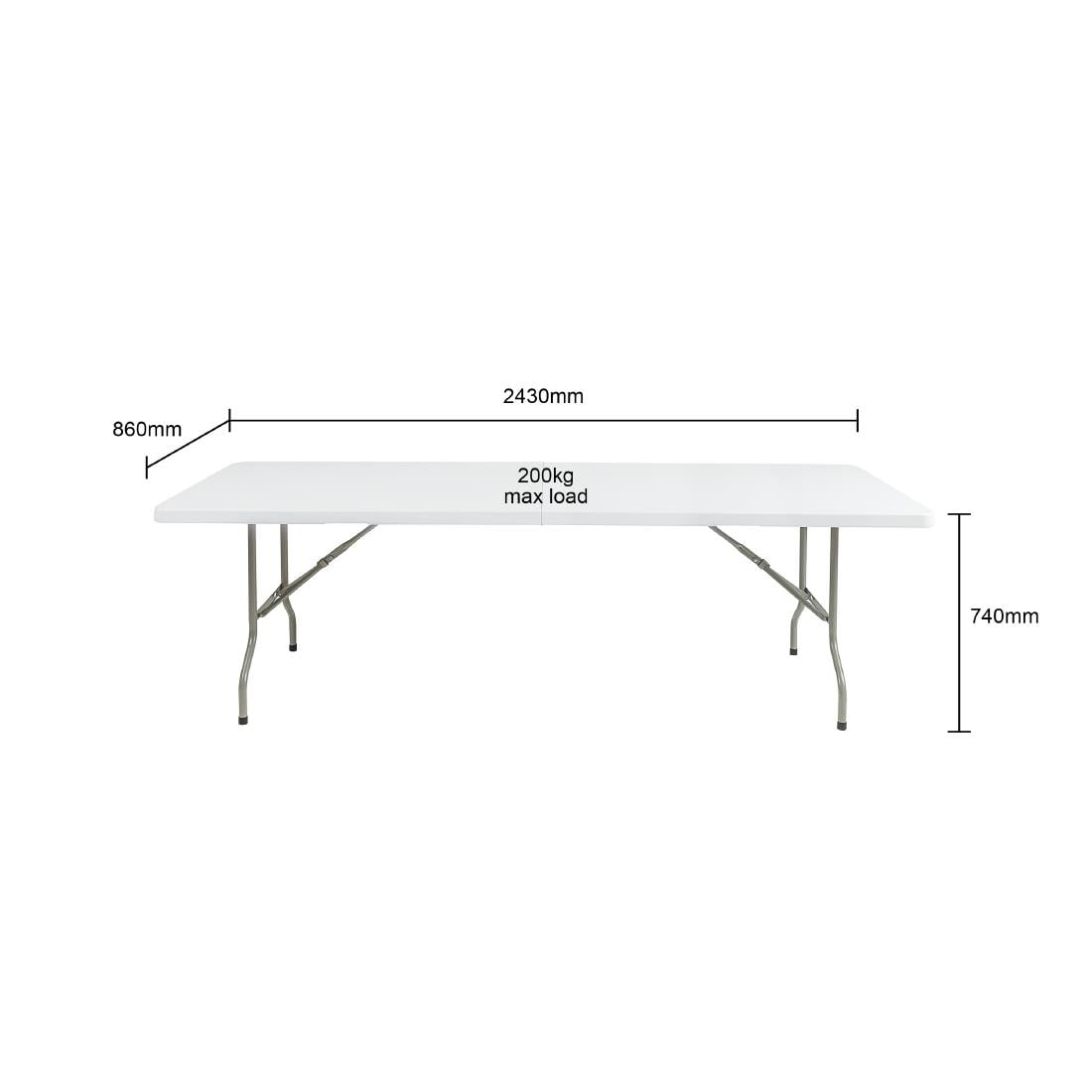 Bolero inklapbare tafel 244cm wit