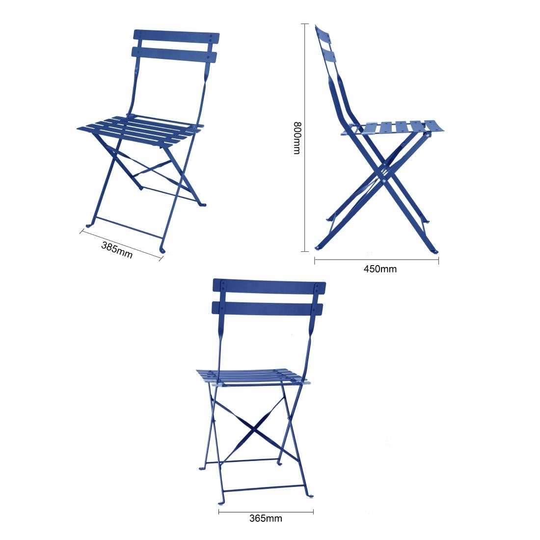 Bolero Perth Pavement Style Klapstoelen Donker Marineblauw (Pak Van 2)