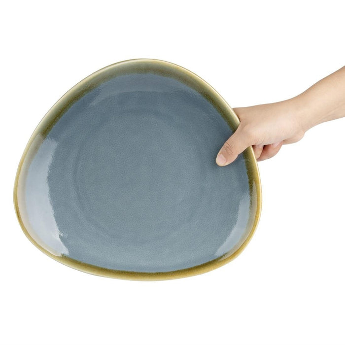 Olympia Kiln driehoekige borden blauw 28cm (4 stuks)