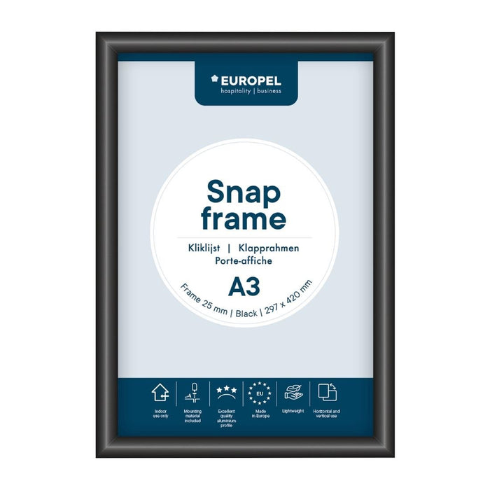 Europel Kliklijst A3 25mm Zwart