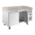 Polar U-Series Dubbele Deur Pizza Werkbank met Granieten Blad 428Ltr