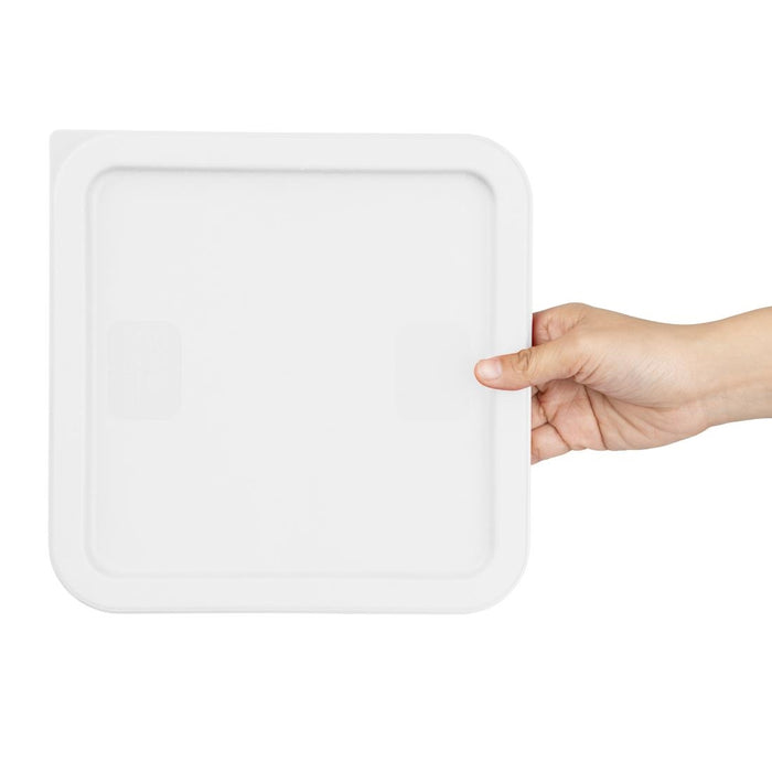 Hygiplas vierkant deksel voor voedselopslagcontainer wit medium