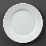Olympia Whiteware witte borden met brede rand 202mm (12 stuks)