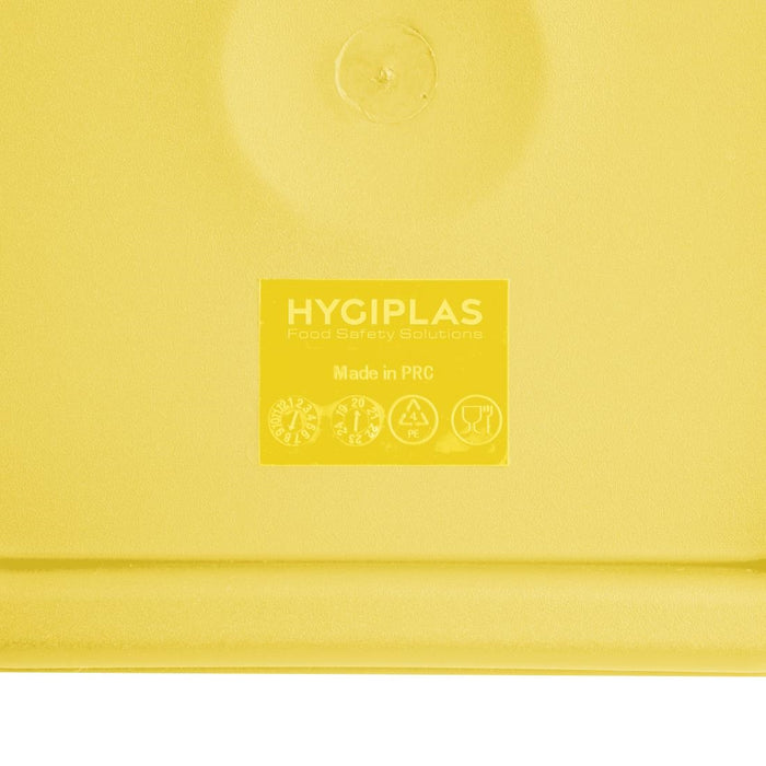 Hygiplas vierkant deksel voor vershouddozen, geel, medium