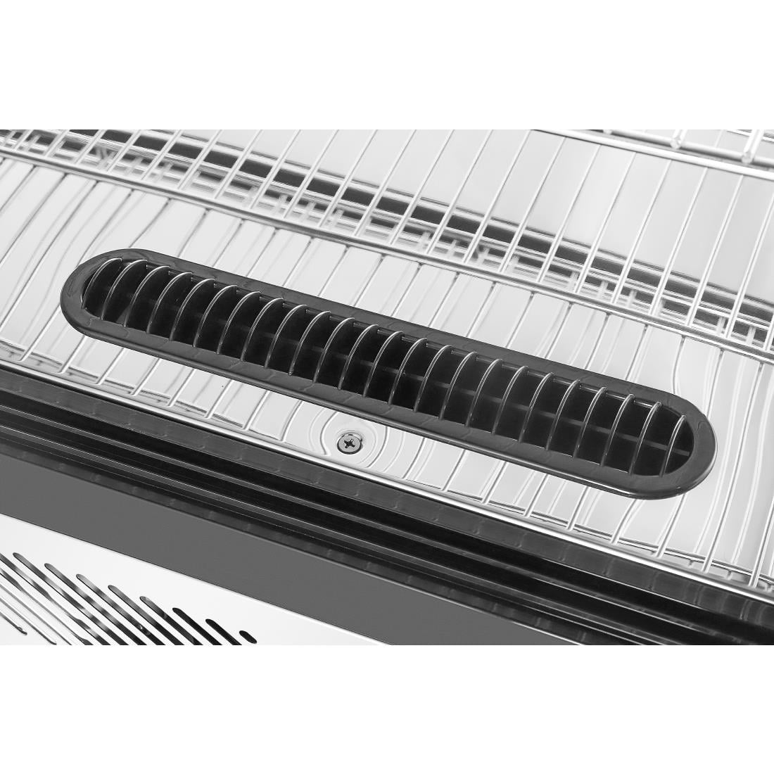 Polar G-Series aanrecht model Display Koelkast Zwarte Vierkante Glas 160Ltr