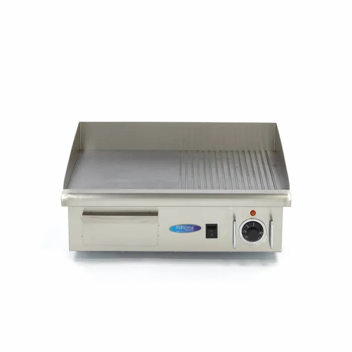 Grillplaat - Half Gegroefd - 55 cm - incl. Opvangbak