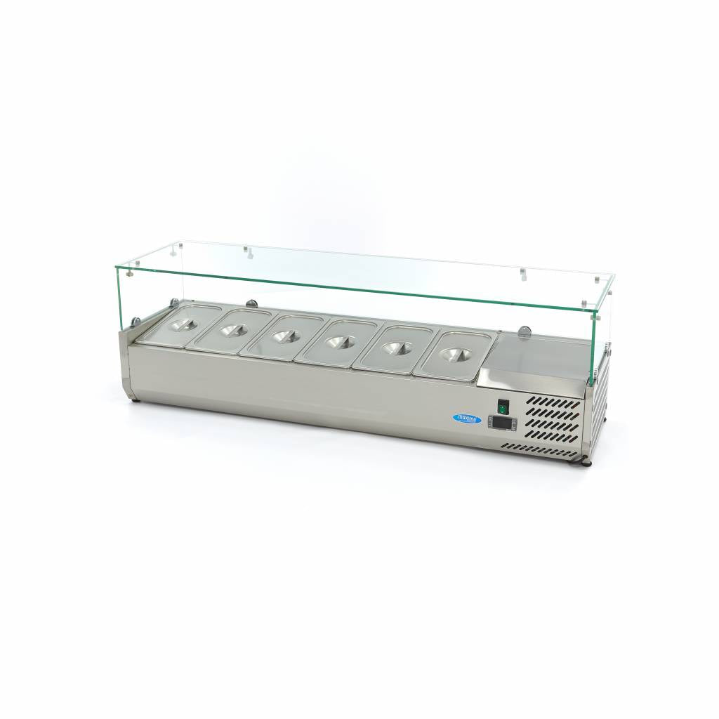 Opzetkoelvitrine - 140 cm - 6 x 1/3 GN Bakken