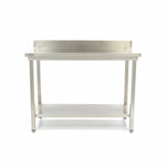 Werktafel rvs - 120 x 70 cm - Verstelbare Hoogte - met Spatrand