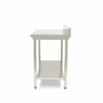 Werktafel rvs - 120 x 70 cm - Verstelbare Hoogte - met Spatrand