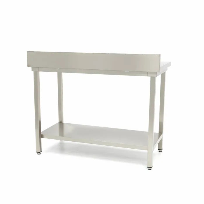 Werktafel rvs - 120 x 70 cm - Verstelbare Hoogte - met Spatrand