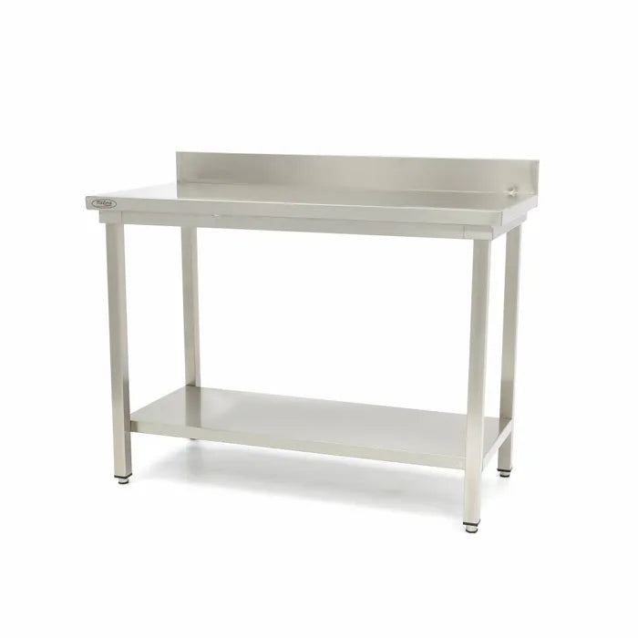 Werktafel rvs - 120 x 70 cm - Verstelbare Hoogte - met Spatrand