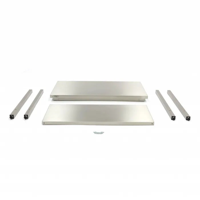 Werktafel rvs - 80 x 60 cm - Verstelbare Hoogte - met Onderschap