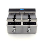 Frituurpan - 2x 8 L - 2 Manden - met Tapkraan - Inductie