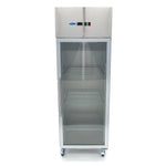 Koelkast - 600 L - 3 Verstelbare Roosters (2/1 GN) - Rvs - met Glazen Deur