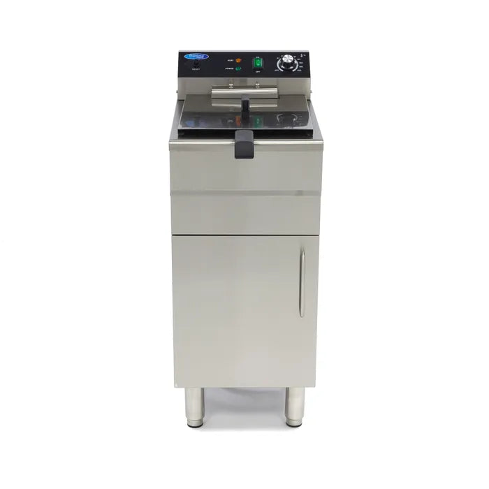 Frituurpan - 16 L - 1 Mand - met Tapkraan en Opbergruimte - 400V