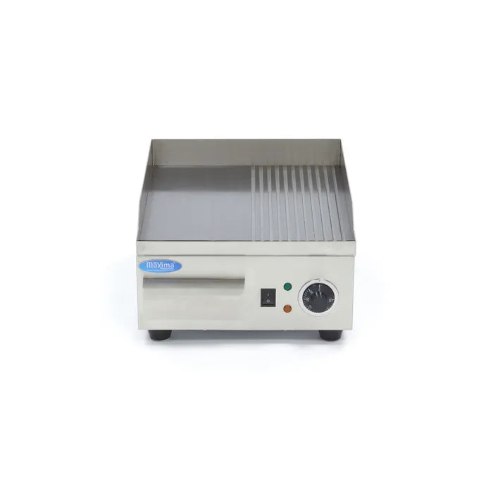 Grillplaat - Half Gegroefd - 36 cm - incl. Opvangbak
