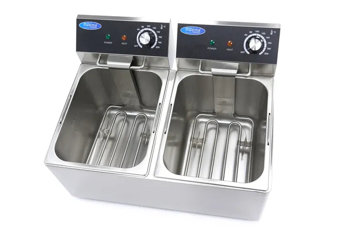 Frituurpan - 2x 8 L - 2 Manden - tot 2,8 Kg Frites