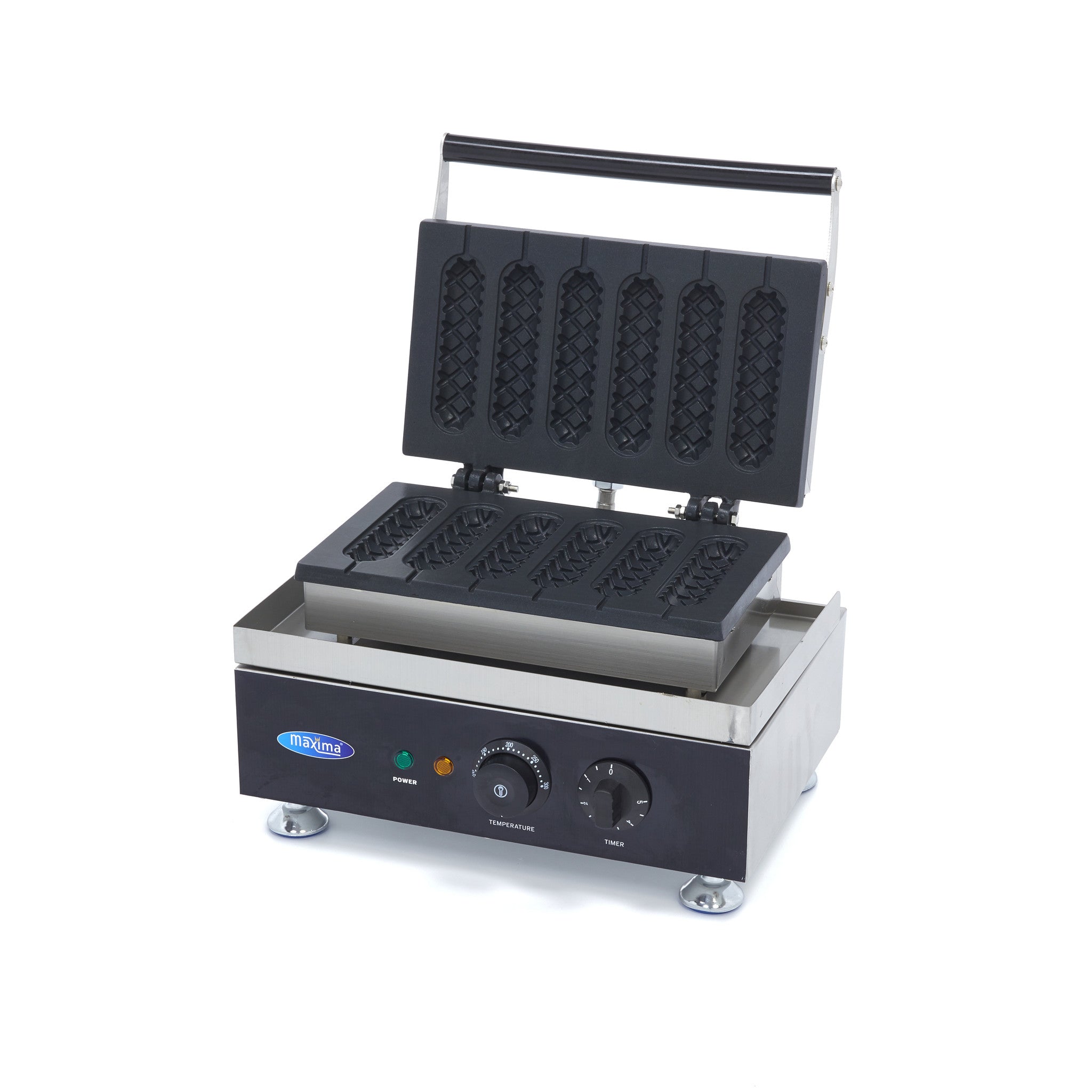 Wafelijzer - 6 Stuks - Corndog - Geribbeld