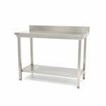 Werktafel rvs - 160 x 60 cm - met Spatrand en Onderschap