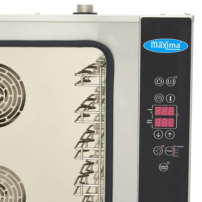 Combisteamer - 10 Bakken (1/1 GN / 60 x 40 cm) - Digitaal Display - 400V
