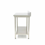 Werktafel rvs - 160 x 60 cm - met Spatrand en Onderschap
