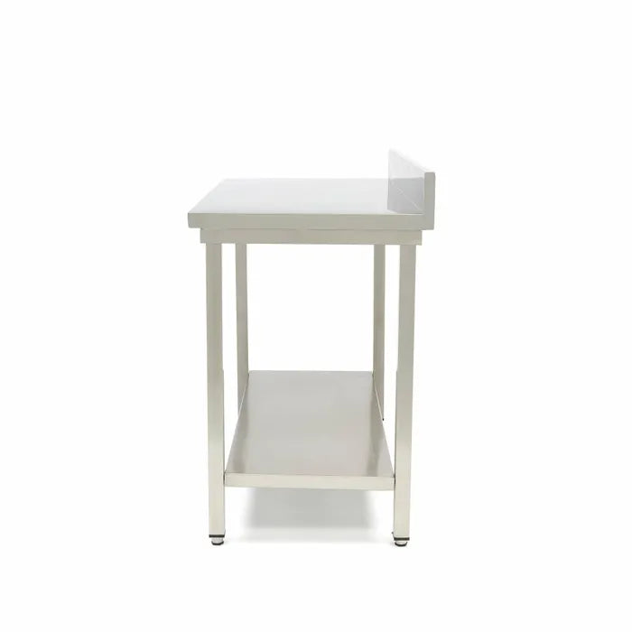 Werktafel rvs - 160 x 60 cm - met Spatrand en Onderschap