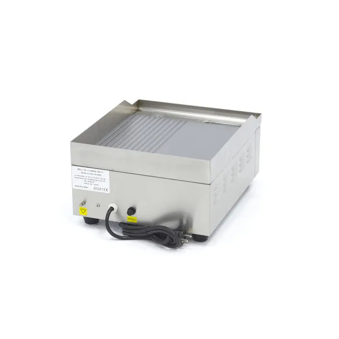 Grillplaat - Half Gegroefd - 36 cm - incl. Opvangbak