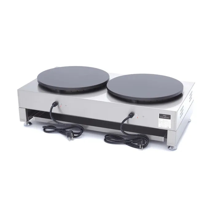 Crepebakplaat - Dubbele Crepes - 2 x 40 cm - incl. Beslagverdeler