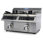 Frituurpan - 2x 8 L - 2 Manden - met Tapkraan - Inductie