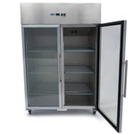 Vrieskast - 1200 L - 6 Verstelbare Roosters (2/1 GN) - Rvs - met Glazen Deur