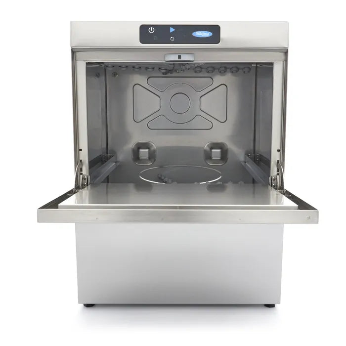 Horeca Vaatwasser - 50 x 50 cm - met Afvoer-, Glansspoel- en Zeeppomp - Digitaal Display - 400V