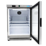 Koelkast - 200 L - Rvs - met Glazen Deur