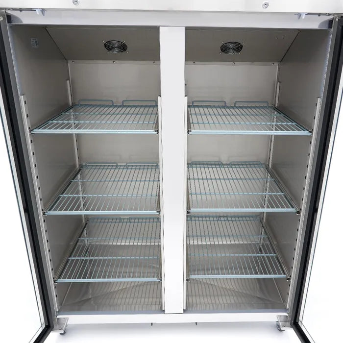 Koelkast - 1200 L - 6 Verstelbare Roosters (2/1 GN) - Rvs - met Glazen Deur