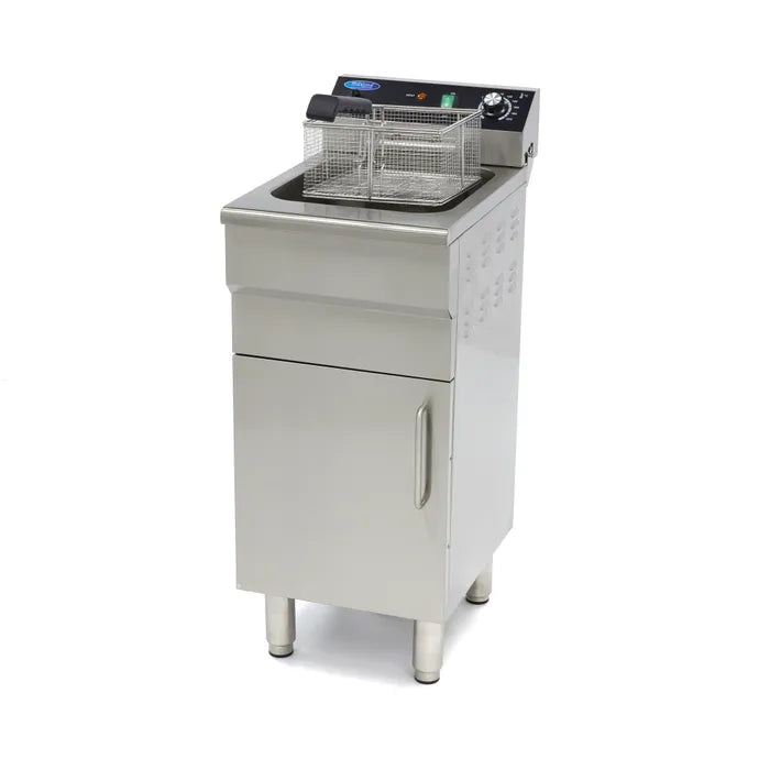 Frituurpan - 16 L - 1 Mand - met Tapkraan en Opbergruimte - 400V