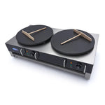 Crepebakplaat - Dubbele Crepes - 2 x 40 cm - incl. Beslagverdeler