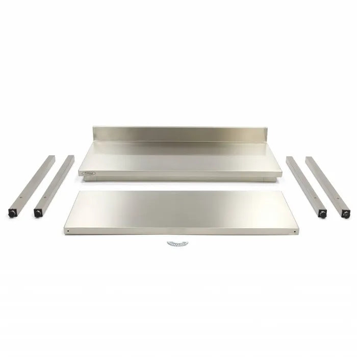 Werktafel rvs - 120 x 60 cm - Verstelbare Hoogte - met Spatrand en Onderschap