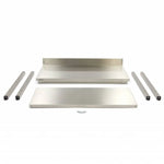 Werktafel rvs - 140 x 60 cm - Verstelbare Hoogte - met Spatrand en Onderschap