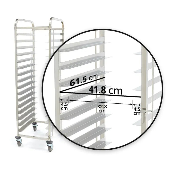 Regaalwagen - 16 x (60 x 40 cm) - excl. bakplaten en roosters